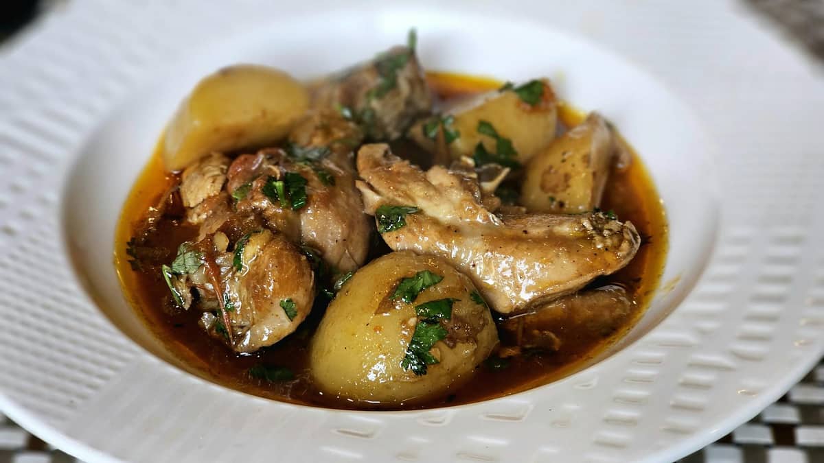 Chicken with Prunes, Potatoes, Cauliflower & Harissa