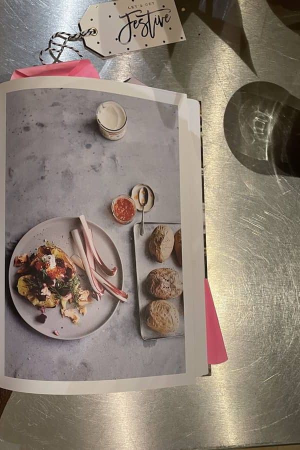 Baked Potatoes with Smoked Trout, Dilled Beetroot, Crème Fraîche & Keta