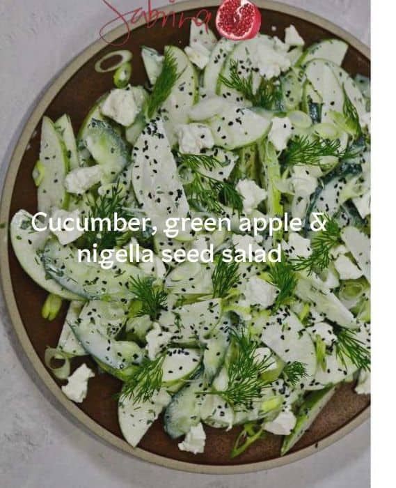Cucumber, green apple & nigella seed salad